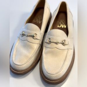 Blackstock & Weber Loafers. Worn to one wedding. White with gold. Size 9.5.